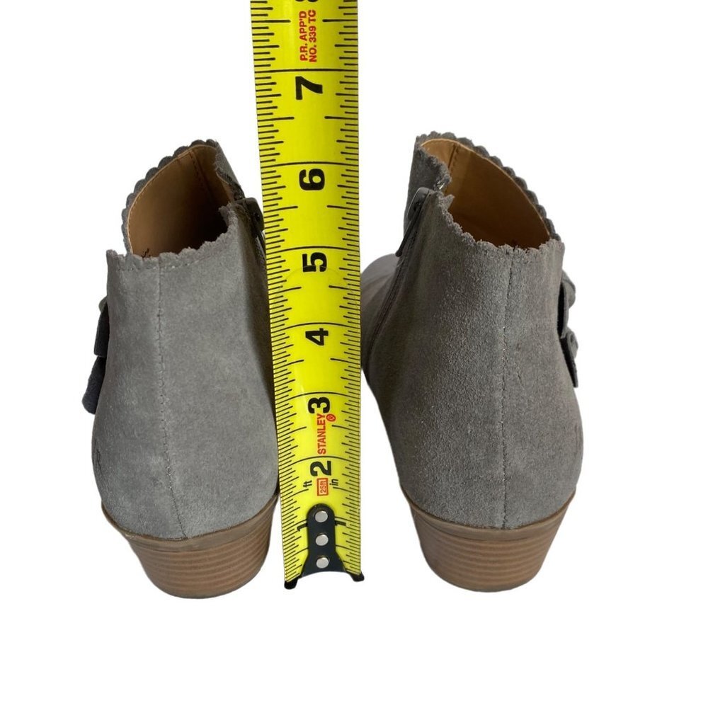 Jack Rogers Womens Booties Size 9.5 Kali Suede Ankle Boots Gray Chunky Heel - Picture 6 of 14